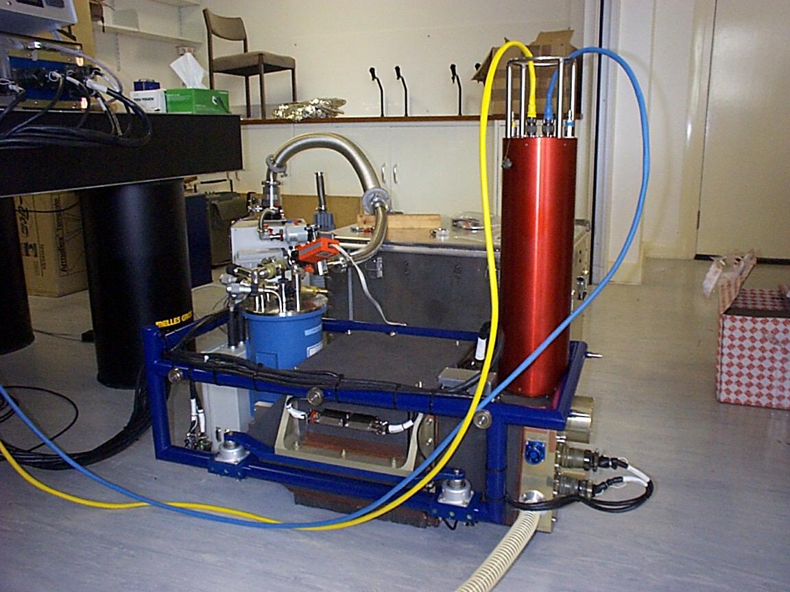 An externl precision black body source "powered" by dry nitogren from cryosta boil-off being used to calibrate TAFTS.  The black body is a home-brew design with excellent emissivity.